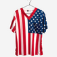 Men's American Flag USA patriotic scrub top one chest pocket front