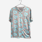 Men's Charlie Hustle All Over Heart Scrub Top 3 Pockets Turquoise Red