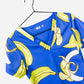 Women's Funny Banana Print Scrub Top Pattern in Royal Blue with chest pocket