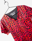 Tyreek Hill Cheetah Print Scrub Top For Women with v-neck