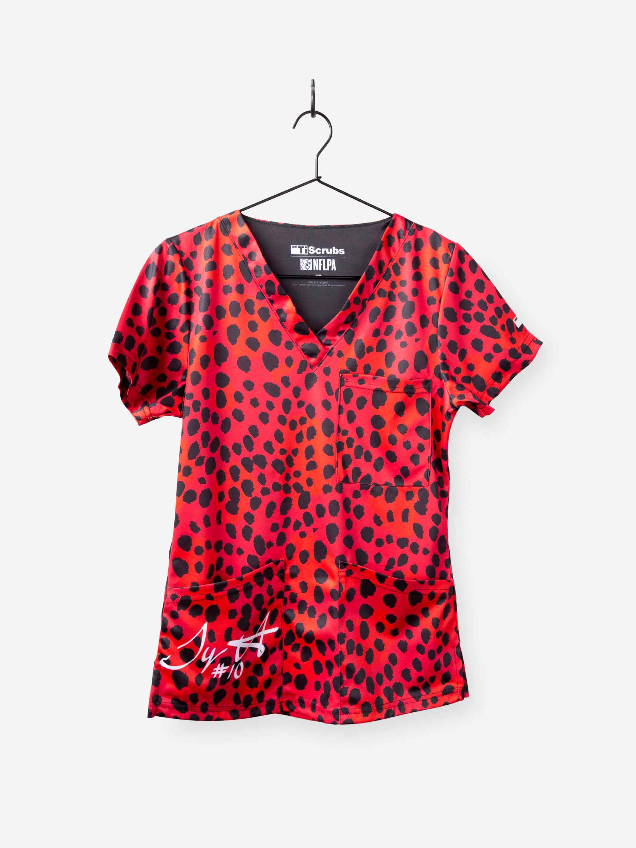 Tyreek Hill Cheetah Print Scrub Top For Women football scrub top
