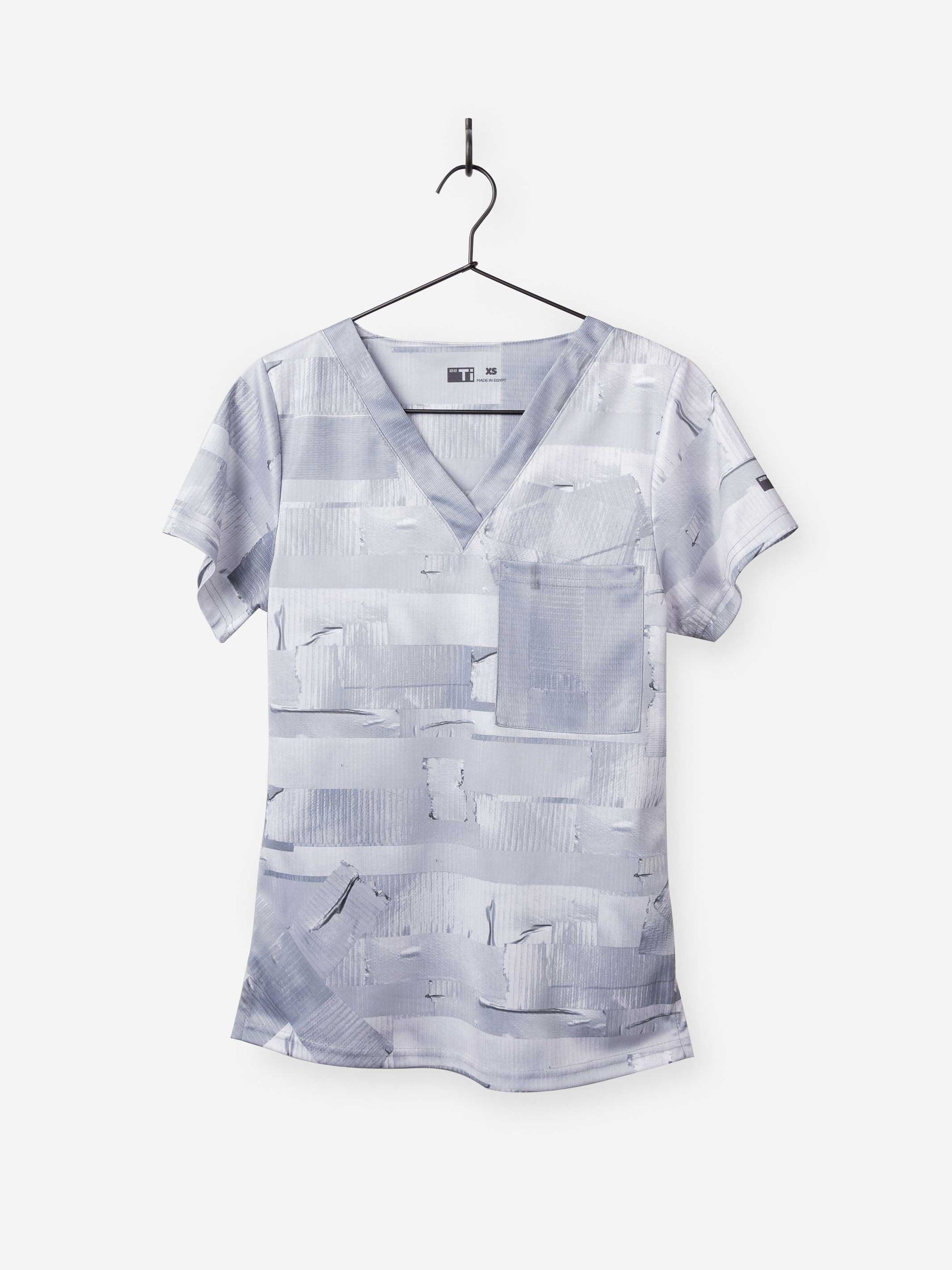 Women's Duct Tape Print Scrub top with one pocket