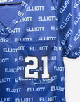 Women's Ezekiel Elliott Jersey Scrub Top in Blue number 21 football