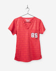 Women's George Kittle Scrub Top in Red Jersey Color