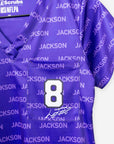 Women's Lamar Jackson Scrub Top in Jersey Mesh Fabric number 8 football