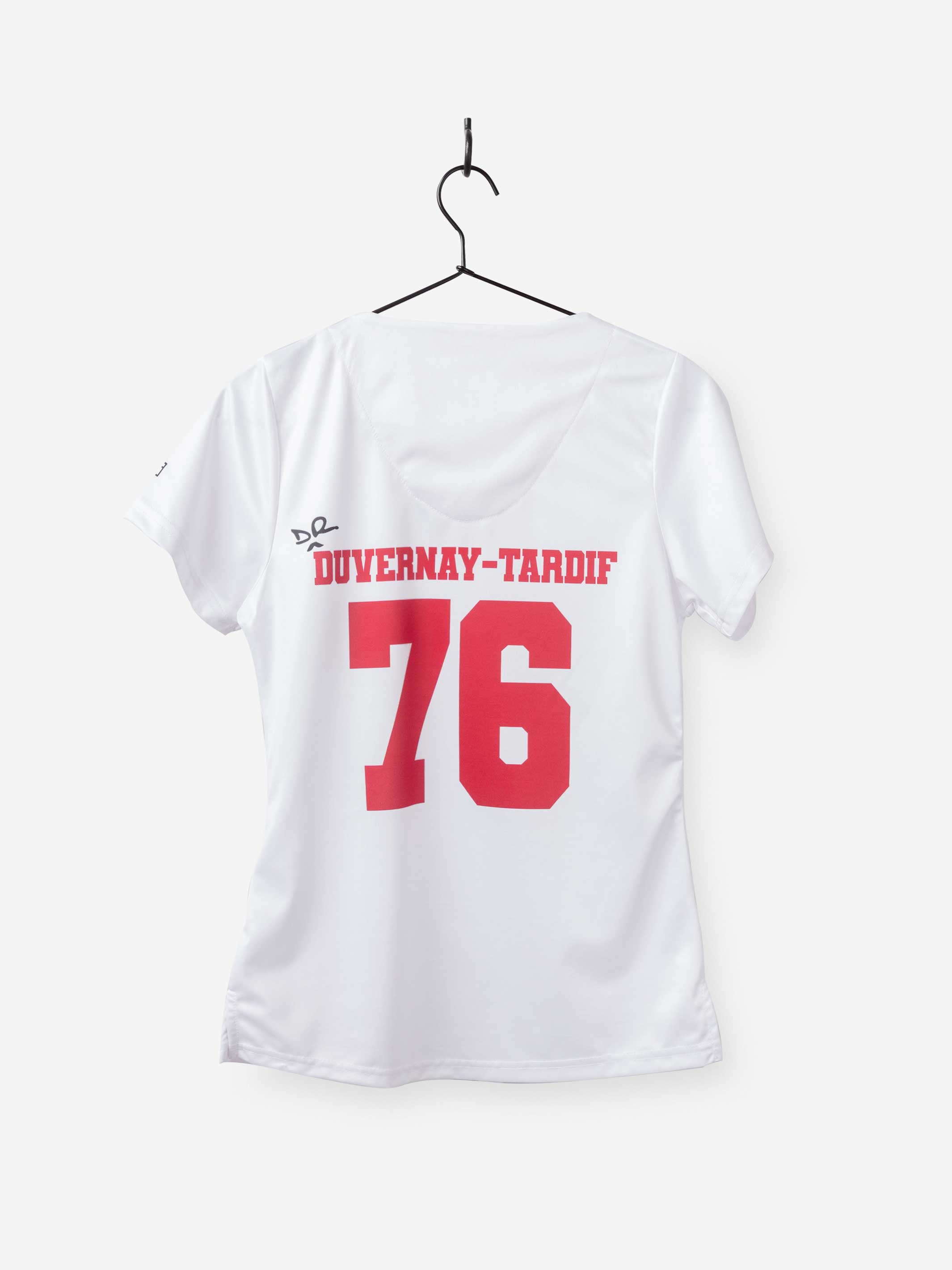Women&#39;s Laurent-Duvernay-Tardif Scrub Top White Doctors Coat Kansas City NFL number 76 back