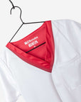 Women's Laurent-Duvernay-Tardif Scrub Top White Doctors Coat Kansas City NFL vneck stretch fabric 