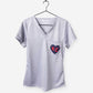 Women's Charlie Hustle Scrub Top KC Heart in Navy and Red 