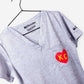 Women's Charlie Hustle Scrub Top KC Heart in Red and Gold Chiefs One Pocket