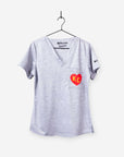 Women's Charlie Hustle Scrub Top KC Heart in Red and Gold Chiefs