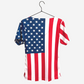women's American Flag USA patriotic scrub top one chest pocket back