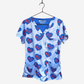 Women's Charlie Hustle All-Over Heart KU Basketball Red Blue Front