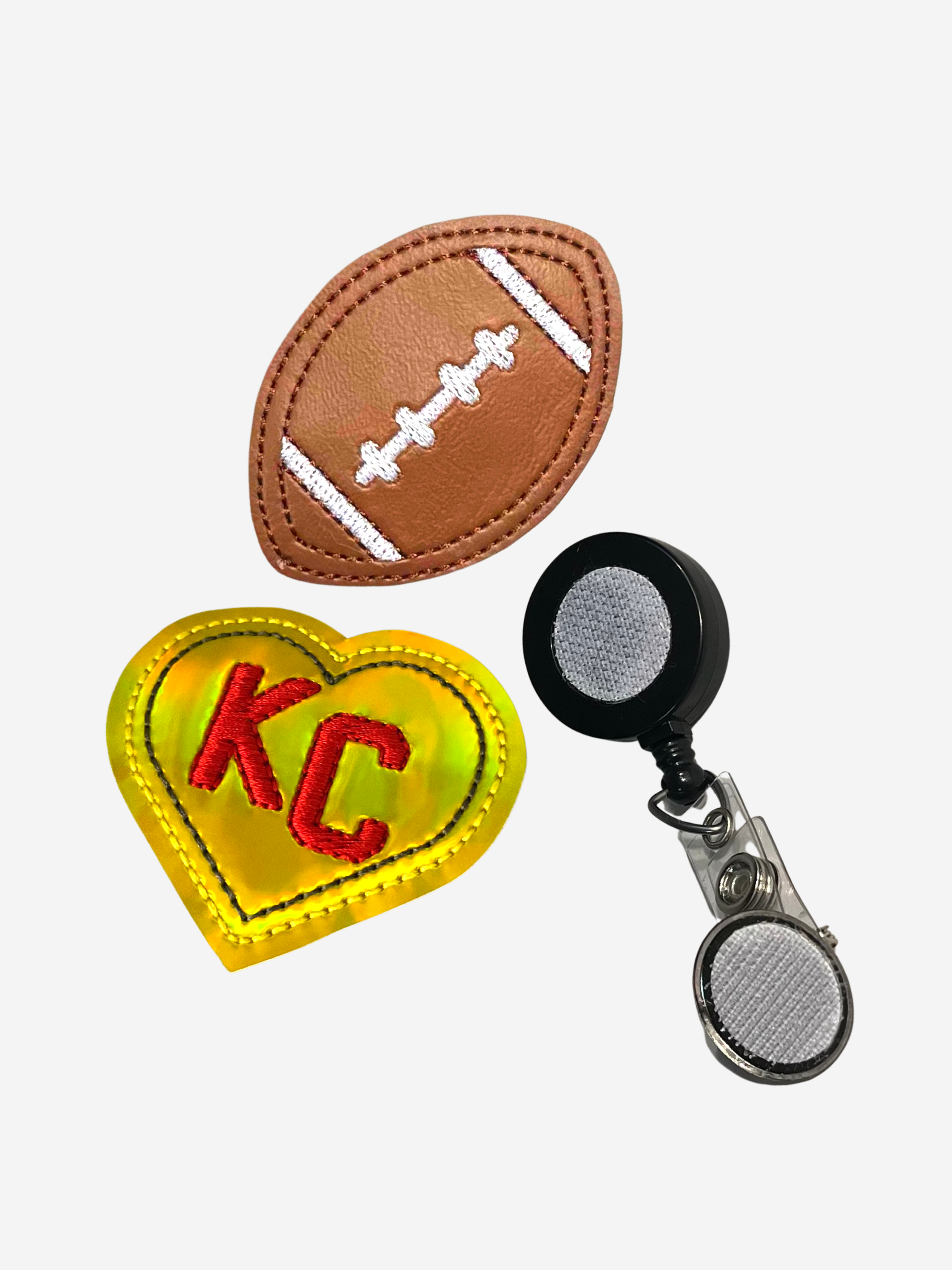 Charlie Hustle Yellow Gold KC Heart Football Badge Buddies Reel