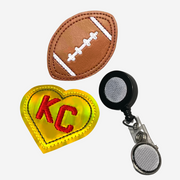 Charlie Hustle Yellow Gold KC Heart Football Badge Buddies Reel