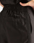 Men's Slim Fit Scrub Pants in Real Black Back Pocket View