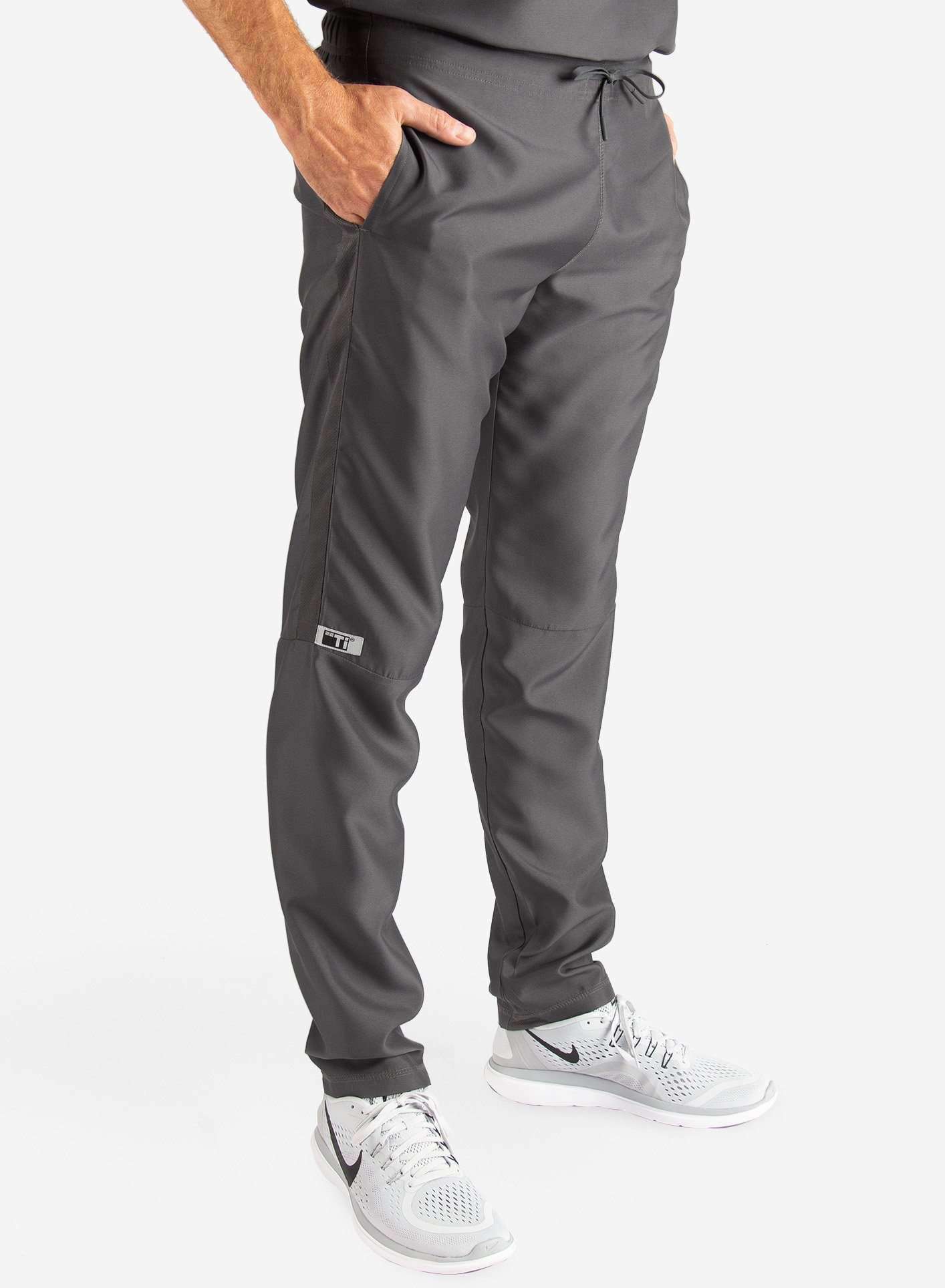 Men's Slim Fit Scrub Pants in Dark gray