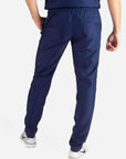 Men's Slim Fit Scrub Pants in navy-blue