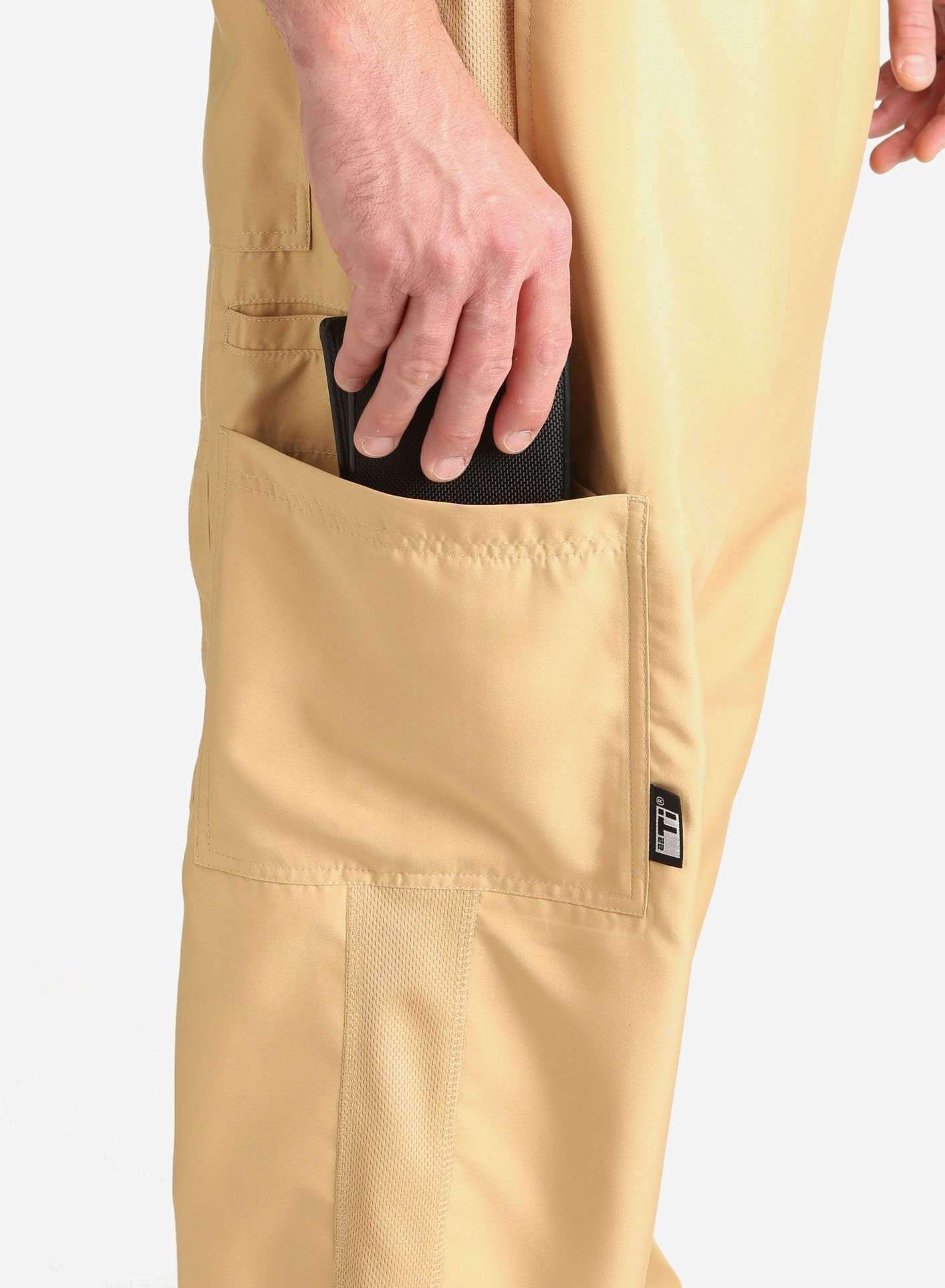 mens Elements cargo pocket relaxed fit scrub pants khaki