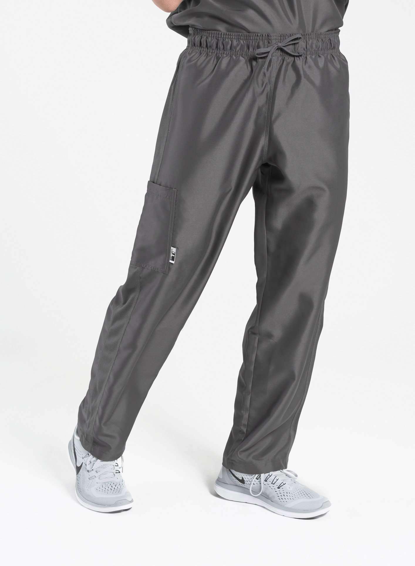 mens Elements cargo pocket relaxed fit scrub pants dark gray