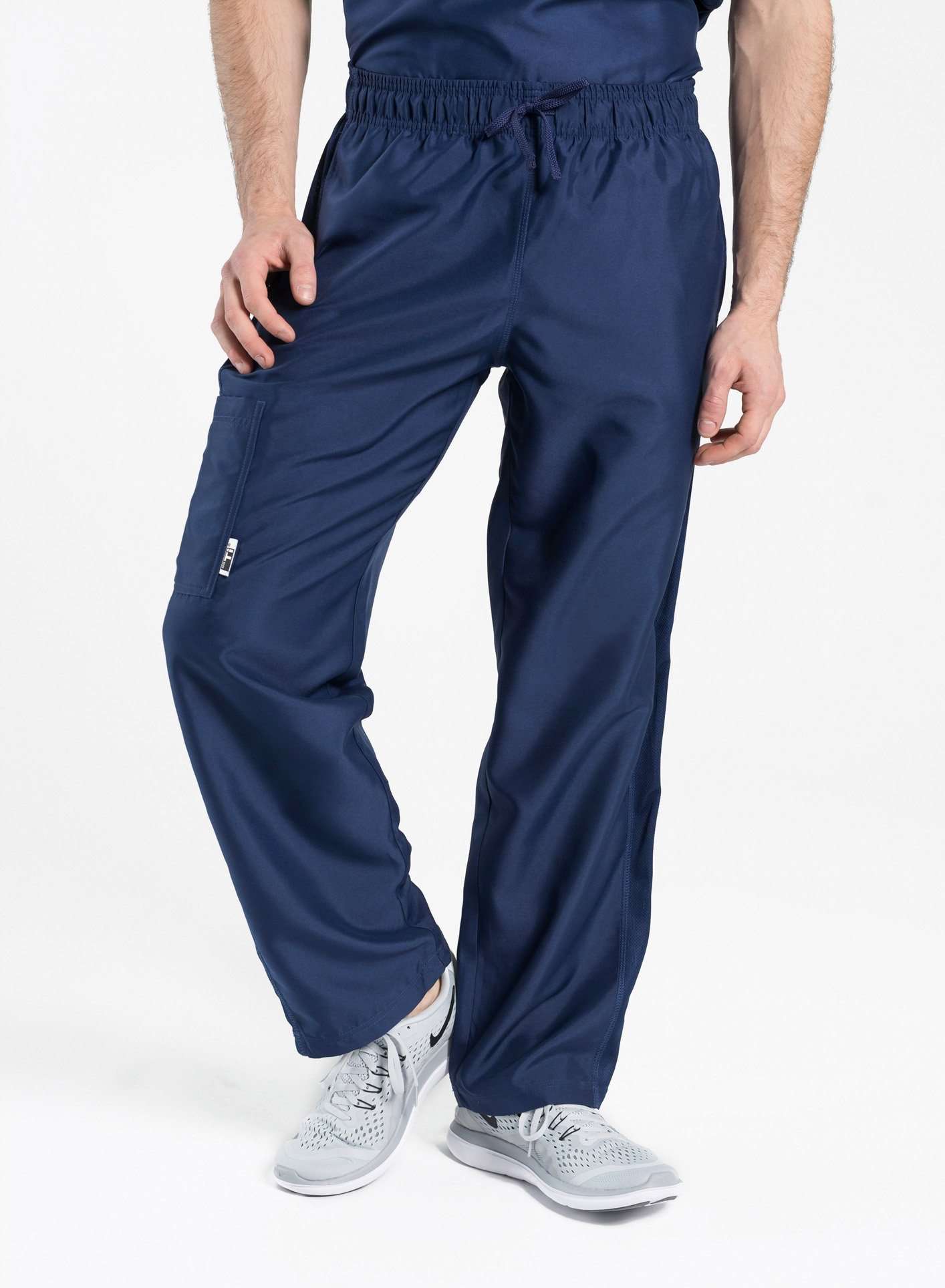 mens Elements short and tall relaxed fit scrub pants navy-blue