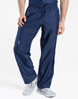 mens Elements short and tall relaxed fit scrub pants navy-blue
