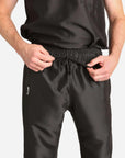 Men's Jogger Scrub Pants in Black Drawstring View