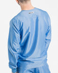 mens Elements long sleeve one pocket scrub top ceil-blue