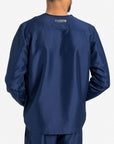 mens Elements long sleeve one pocket scrub top navy-blue