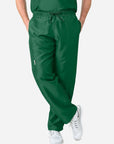 mens simple relaxed fit scrub pants dark green 
