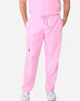 mens simple relaxed fit scrub pants light pink 