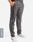 Men's Short Slim Fit Scrub Pants in Dark gray
