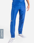 Men's Short Slim Fit Scrub Pants in royal-blue
