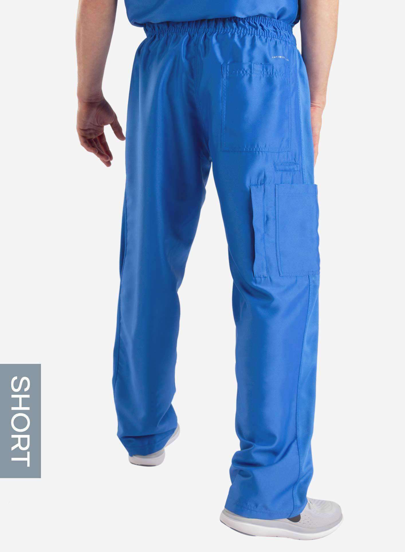 mens Elements short and tall relaxed fit scrub pants royal-blue