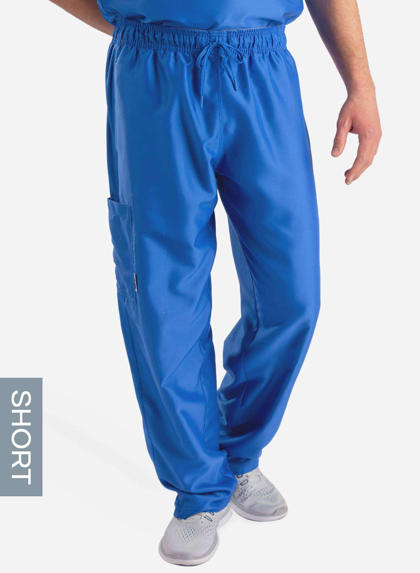 mens Elements short and tall relaxed fit scrub pants royal-blue