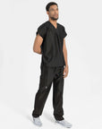 mens Elements cargo pocket relaxed fit scrub pants black