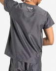 mens Elements short sleeve classic one pocket scrub top dark gray