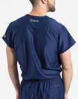 mens Elements short sleeve classic one pocket scrub top navy-blue