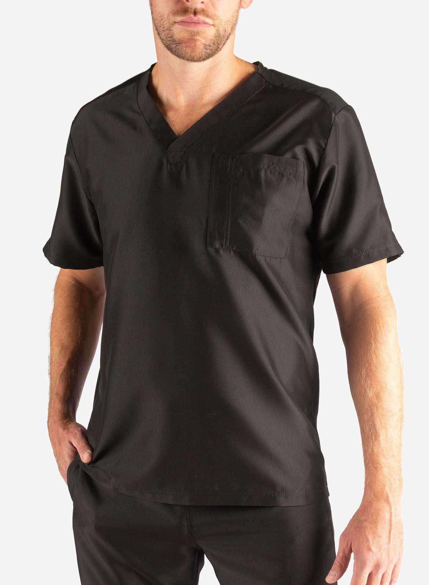 Men&#39;s Slim Fit Scrub Top in black