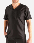 Men's Slim Fit Scrub Top in black