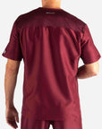 Men's Slim Fit Scrub Top in Bold burgundy