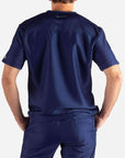 Men's Slim Fit Scrub Top in navy-blue