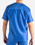 Men's Slim Fit Scrub Top in royal-blue