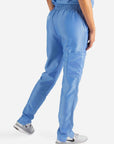 Women's Slim Fit Scrub Pants in ceil-blue