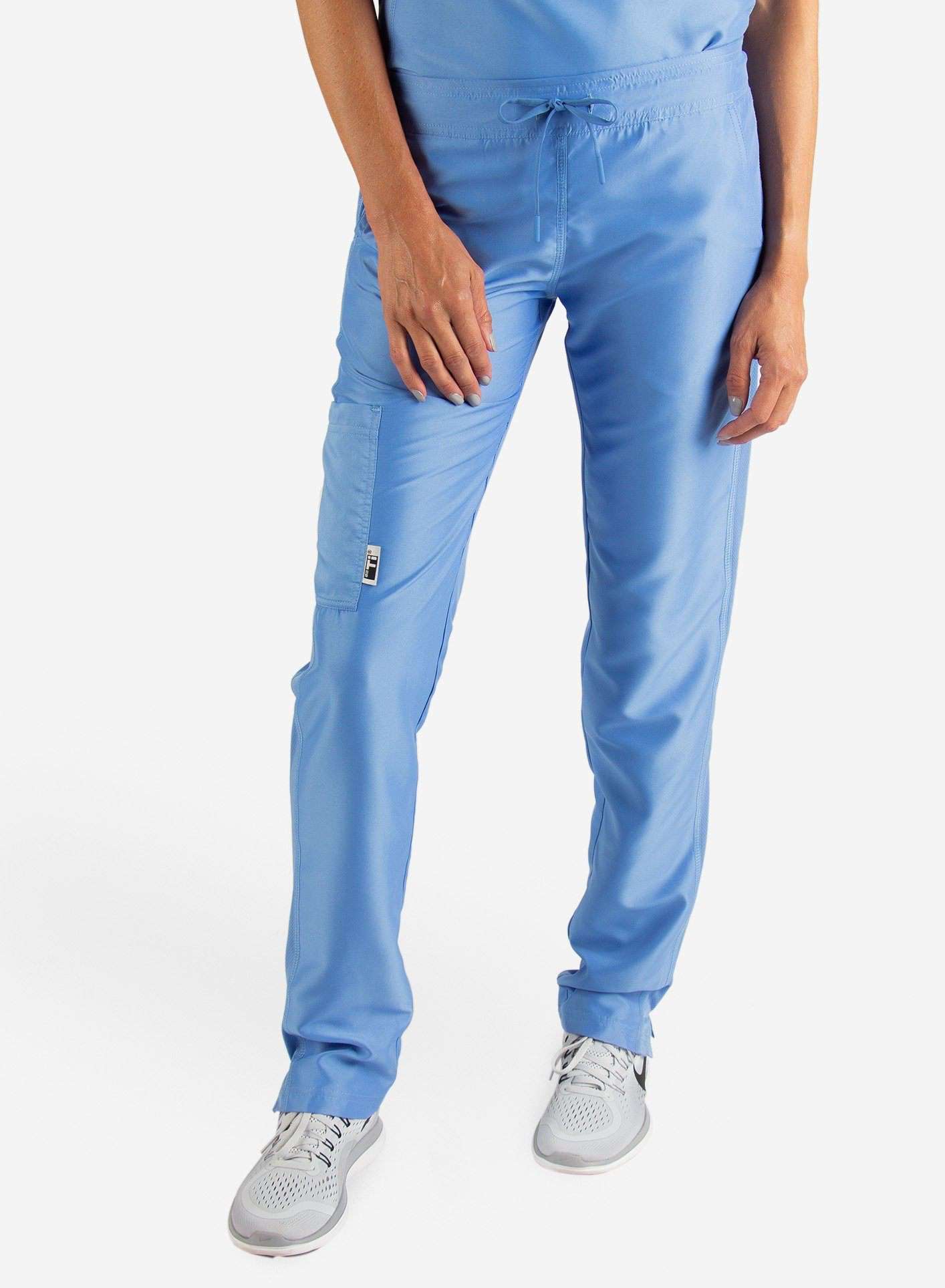 Women's Slim Fit Scrub Pants in ceil-blue