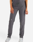 Women's Slim Fit Scrub Pants in Dark gray