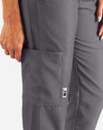 Women's Slim Fit Scrub Pants in Dark gray Leg Pocket