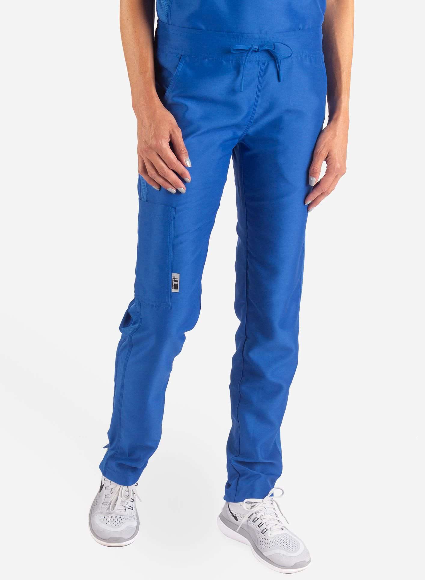 Women's Slim Fit Scrub Pants in royal-blue