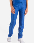 Women's Slim Fit Scrub Pants in royal-blue