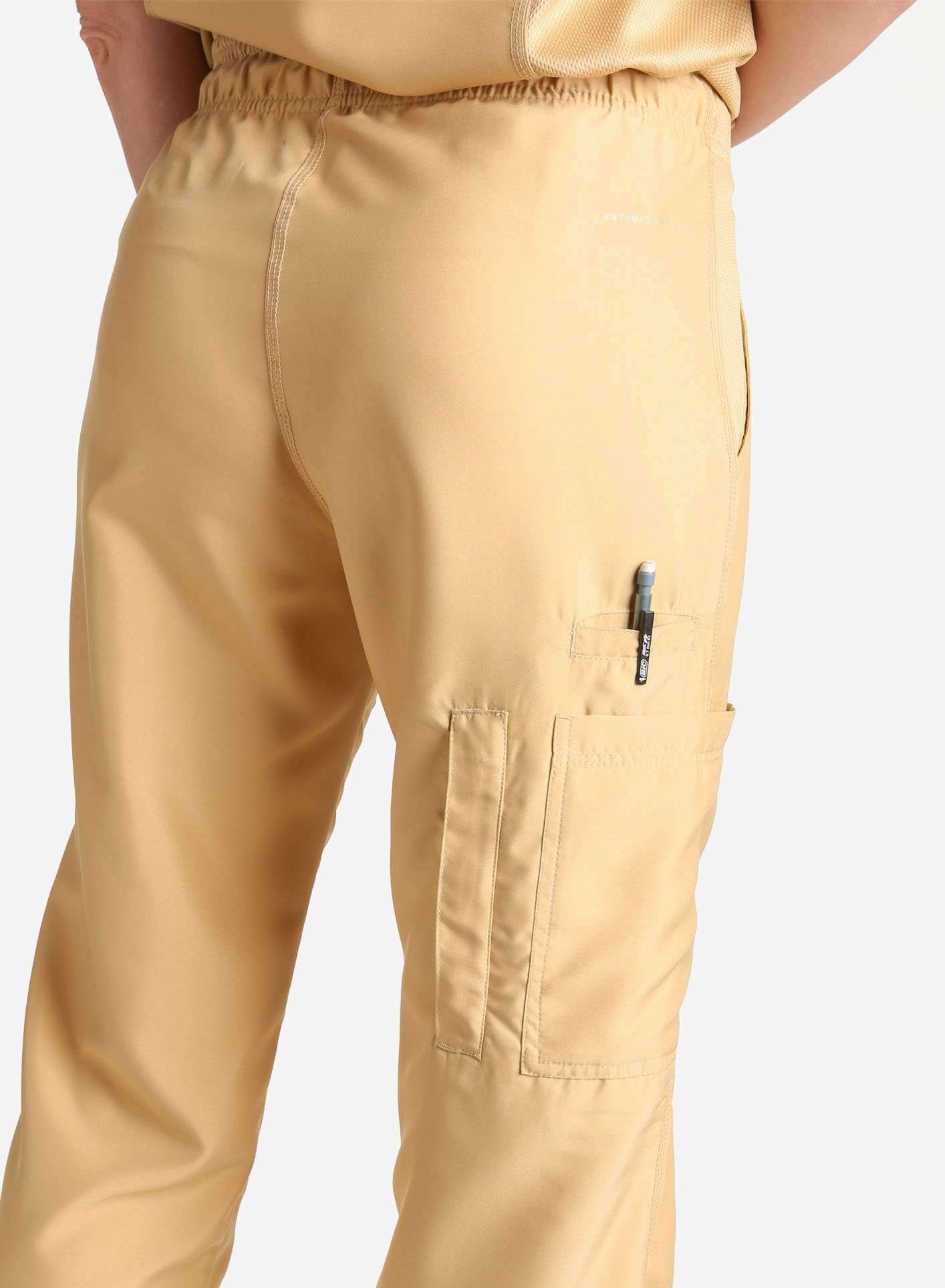 womens Elements cargo pocket straight leg scrub pants khaki