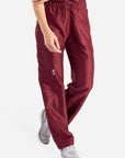 womens Elements cargo pocket straight leg scrub pants bold burgundy